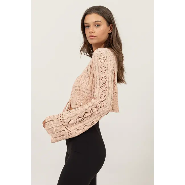 HYFVE Hyfve Pointelle Crochet Crop Top (HF24F067)