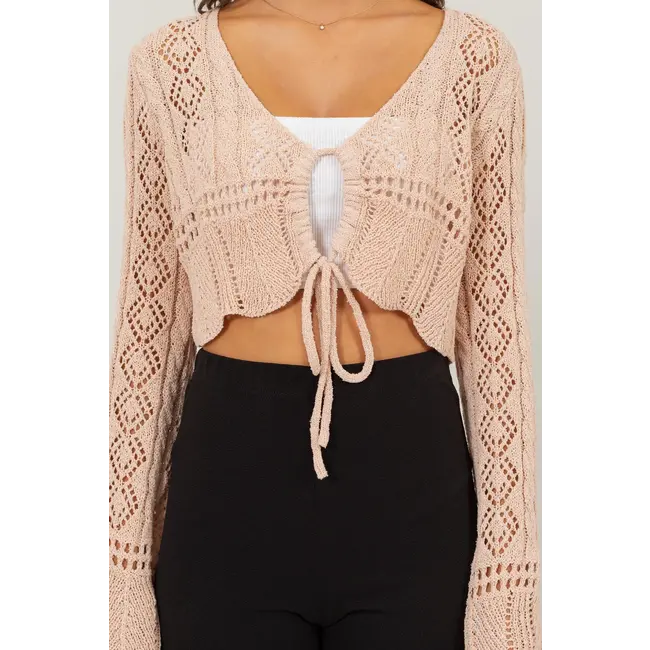 HYFVE Hyfve Pointelle Crochet Crop Top (HF24F067)