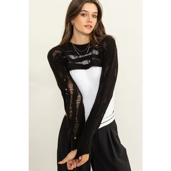 HYFVE Hyfve Open Knit Shrug Sweater (HF24F291)