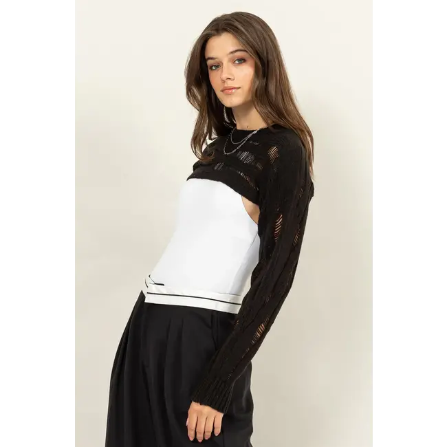 HYFVE Hyfve Open Knit Shrug Sweater (HF24F291)