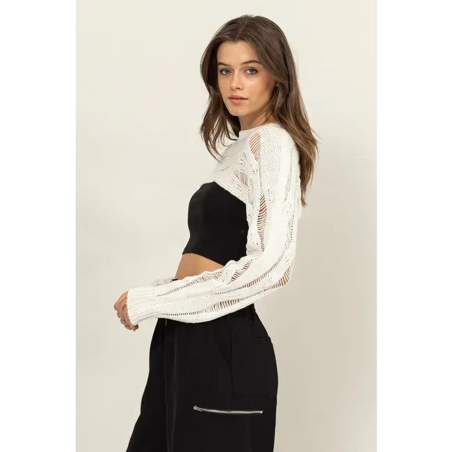 HYFVE Hyfve Open Knit Shrug Sweater (HF24F291)