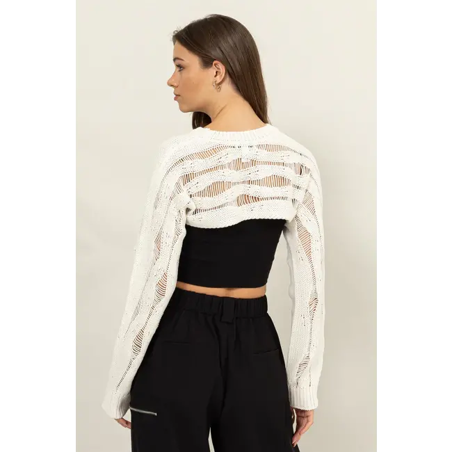 HYFVE Hyfve Open Knit Shrug Sweater (HF24F291)