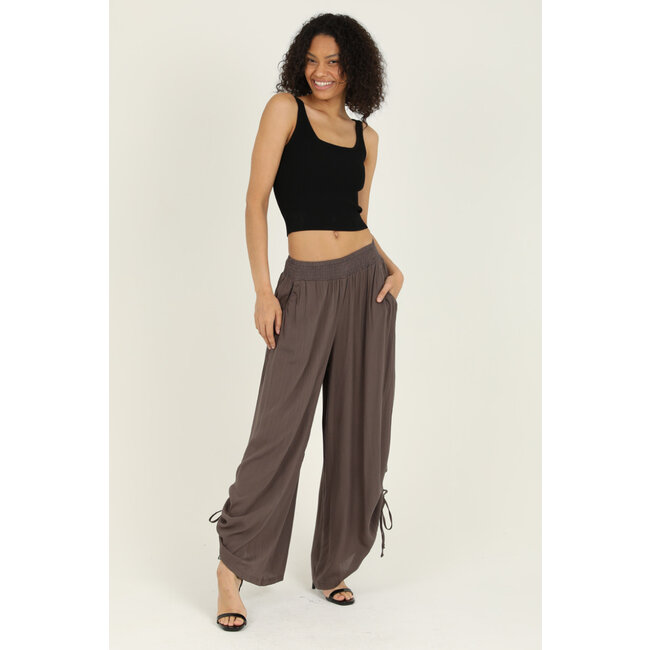 Angie Angie Cinched Side Leg Wide Pants (B3710)