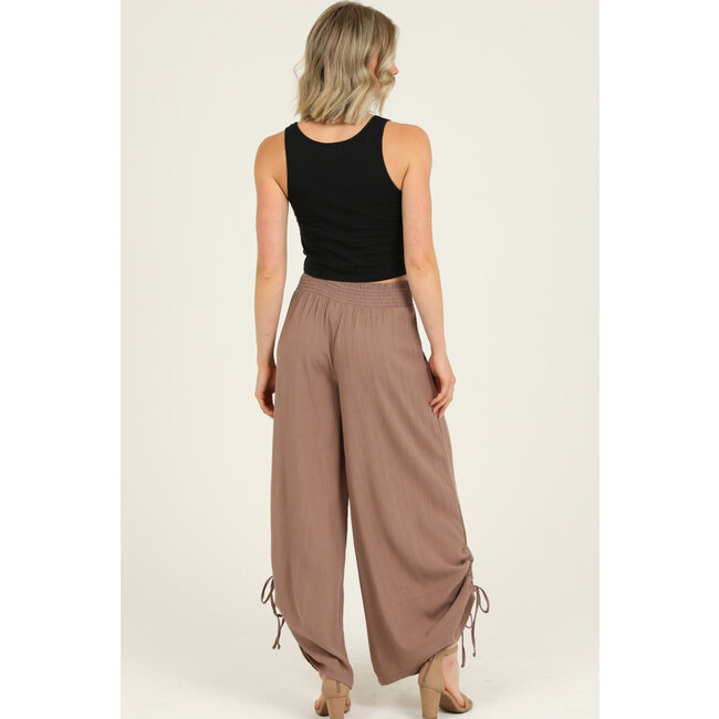 Angie Angie Cinched Side Leg Wide Pants (B3710)