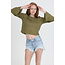 Angie Angie Ltwt Open Knit Flare Slv Top (X2EA8)