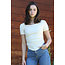 Angie Angie Scoop Neck Short Sleeve Fitted Top(X2DS9)