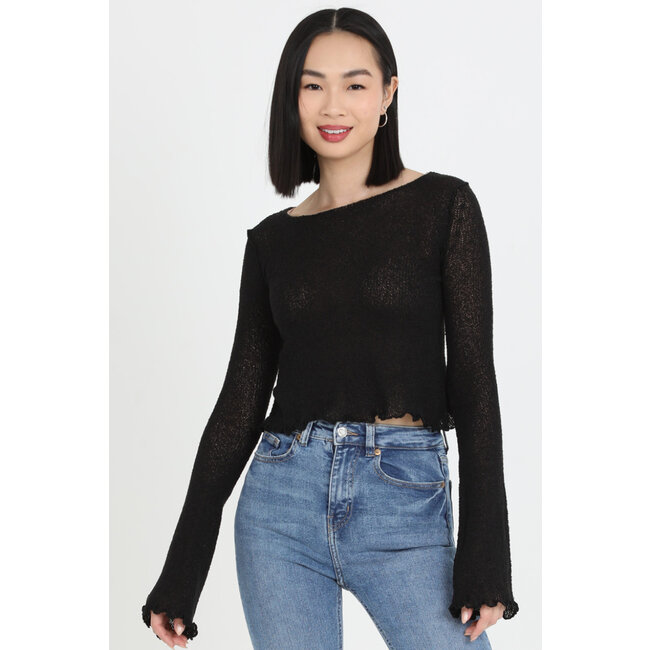 Angie Angie Open Knit Long Sleeve Top (X2DW4)