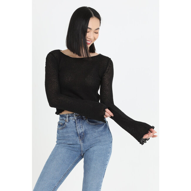 Angie Angie Open Knit Long Sleeve Top (X2DW4)