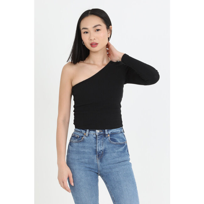 Angie Angie Rib Knit One Shoulder Top (X2DV8)