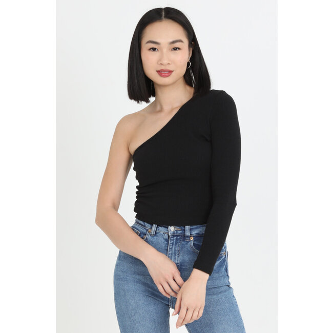 Angie Angie Rib Knit One Shoulder Top (X2DV8)
