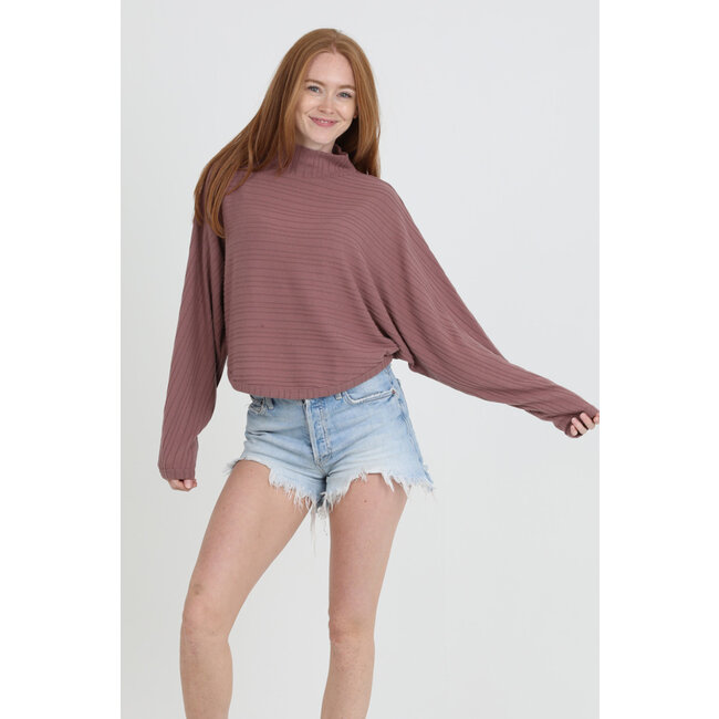 Angie Angie Brushed Knit Hatchi LS Top (X2DV9)