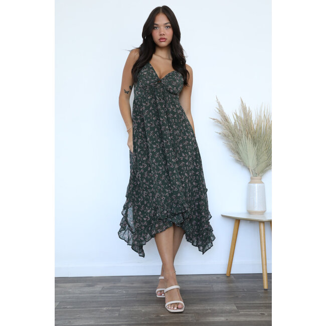 Angie Angie Hanky Hem Maxi Dress(C4896)