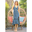 Angie Angie V-Neck Tie Keyhole Tiered Tie Back Dress w/ Slit (C4E24)