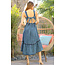 Angie Angie V-Neck Tie Keyhole Tiered Tie Back Dress w/ Slit (C4E24)