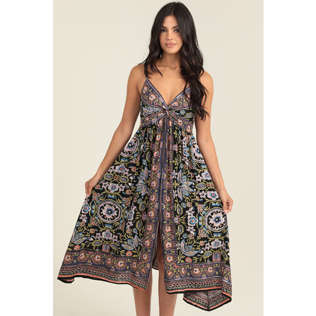 Angie Angie Midi Dress w/ Twist Front (C4G52)