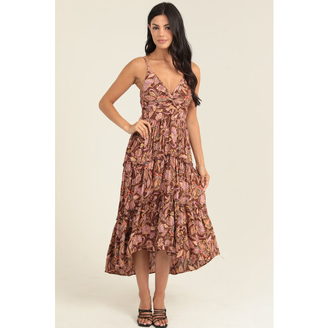 Angie Angie  Twist Front Tiered Dress (C4A91)