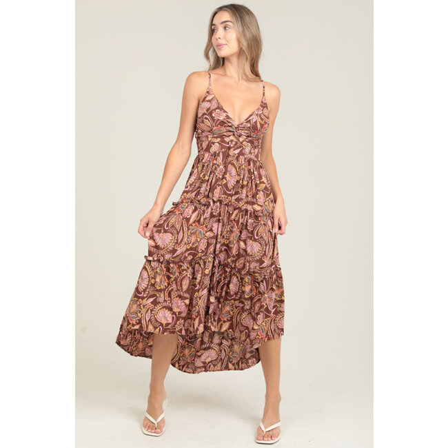 Angie Angie  Twist Front Tiered Dress (C4A91)