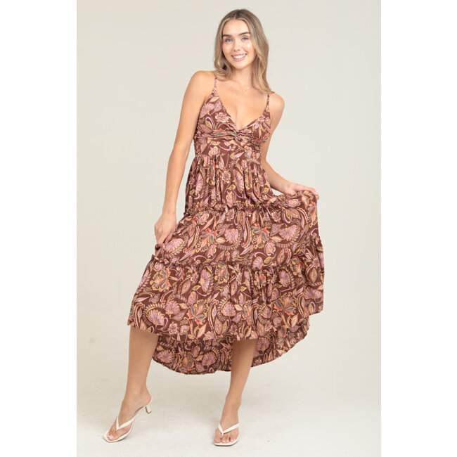 Angie Angie  Twist Front Tiered Dress (C4A91)