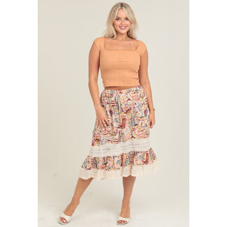 Angie Angie High-Low Lace Insert Maxi Skirt (B6B43)