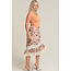Angie High-Low Lace Insert Maxi Skirt (B6B43)