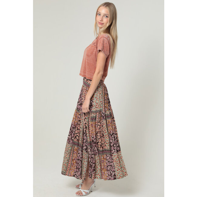 Angie Angie Swiss Dot Skirt With A Tier And Slit (B6B26)