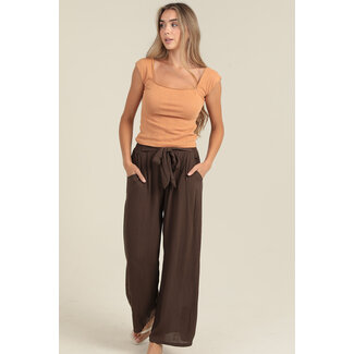 Angie Angie Wide Leg Pants Self Tie (25C71)