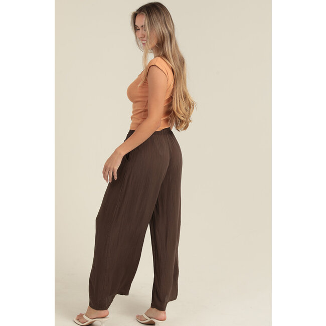 Angie Angie Wide Leg Pants with Self Tie (25C71)