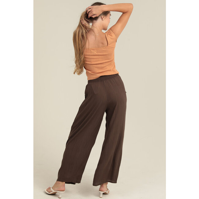 Angie Angie Wide Leg Pants with Self Tie (25C71)