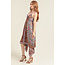 Angie Angie Jagged Hem Midi withTie Neckline (C4E85)