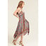 Angie Jagged Hem Midi withTie Neckline (C4E85)