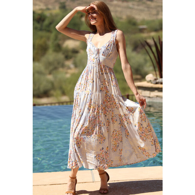 Angie Angie Wide Strap Maxi w/ Lace Trim (C4D59)