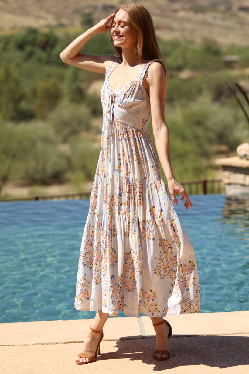 Angie Wide Strap Maxi w/ Lace Trim (C4D59) - Creations Boutique
