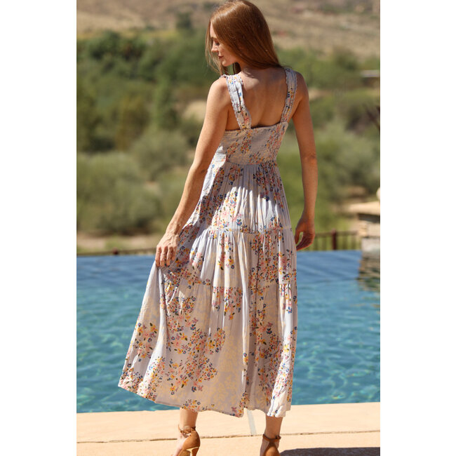 Angie Angie Wide Strap Maxi w/ Lace Trim (C4D59)