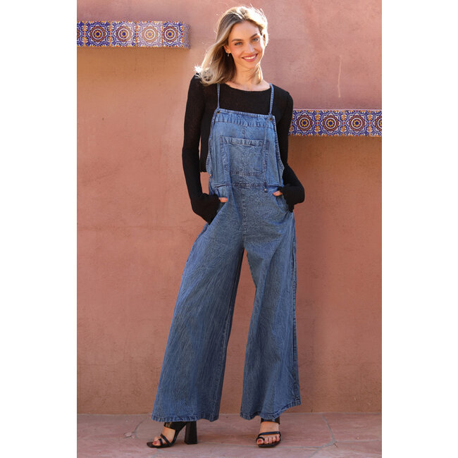 Angie Angie Denim Flare Leg Jumpsuit (B5A51)