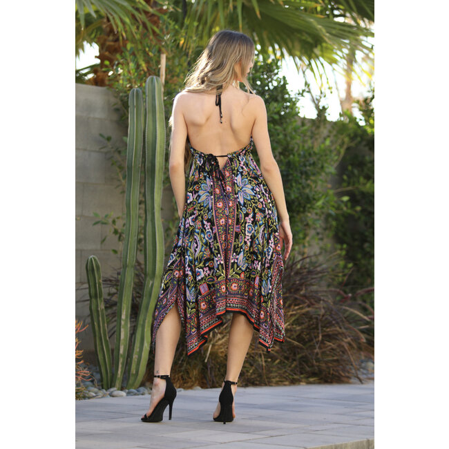 Angie Angie Halter Top Dress With Handkerchief Hem (C4F39)