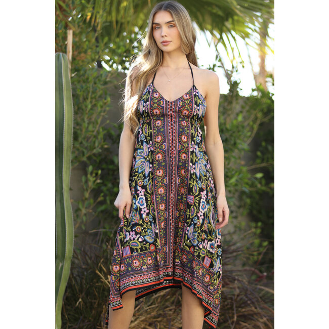 Angie Angie Halter Top Dress With Handkerchief Hem (C4F39)