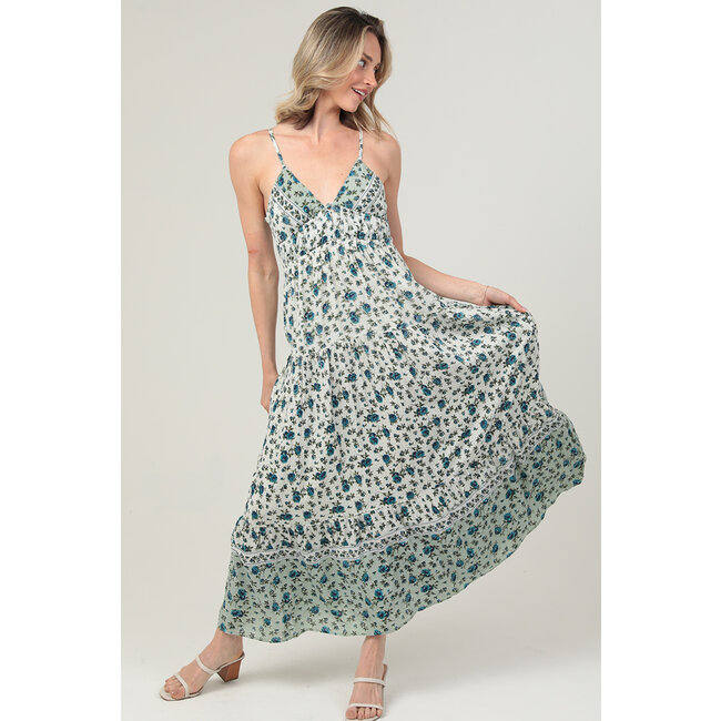 Angie Angie V Neck Maxi with Tie Back Dress (F4F72) A934