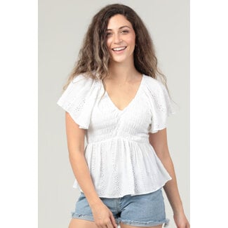 Angie Angie Smocked Bust Top (C2192)
