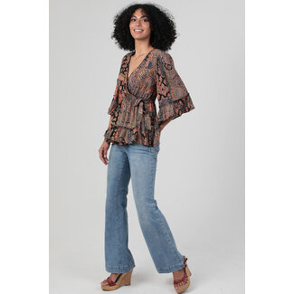 Angie Angie Long Sleeve Wrap Top (C2D87)