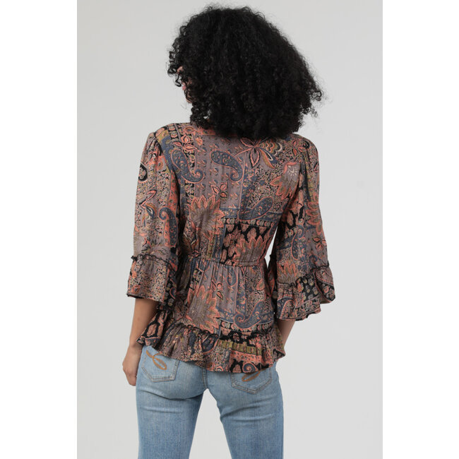 Angie Long Sleeve Wrap Top (C2D87)