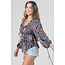Angie ANGIE LONG SLEEVE TIE RUFFLE TOP (C2D45)