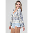 Angie Angie Open Tie Top with Lace Trim (C2D82)