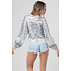 Angie Angie Open Tie Top with Lace Trim (C2D82)