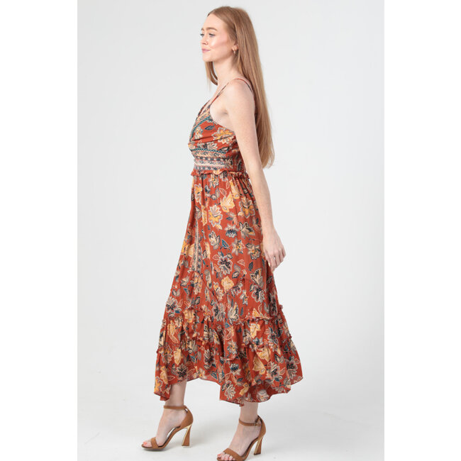 Angie Tiered Scarf Cut Midi Keyhole (F4L24)