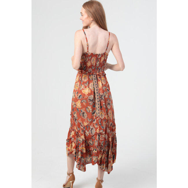 Angie Tiered Scarf Cut Midi Keyhole (F4L24)