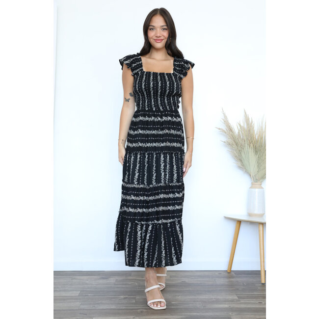 Angie Angie Smocked Midi Dress (H4318)