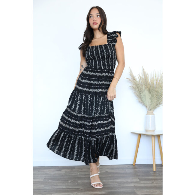 Angie Angie Smocked Midi Dress (H4318)