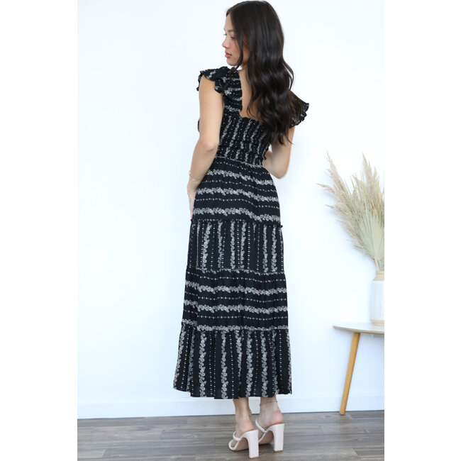 Angie Angie Smocked Midi Dress (H4318)