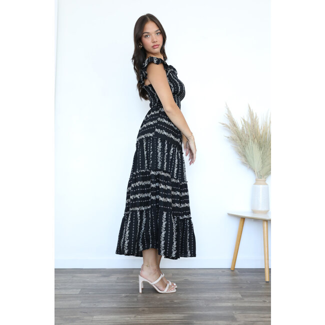 Angie Angie Smocked Midi Dress (H4318)