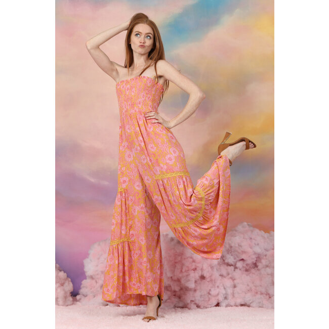 Angie Angie Smocked Tube Top Jumpsuit (Q5Y44)